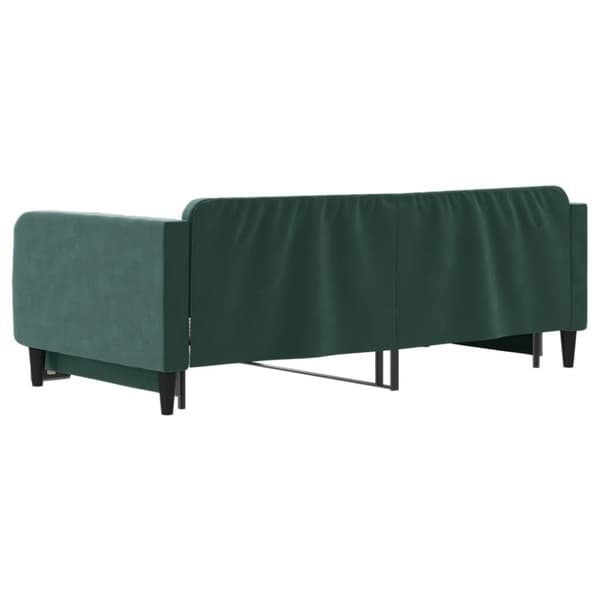 vidaXL Dagbädd utdragbar mörkgrön 100x200 cm sammet