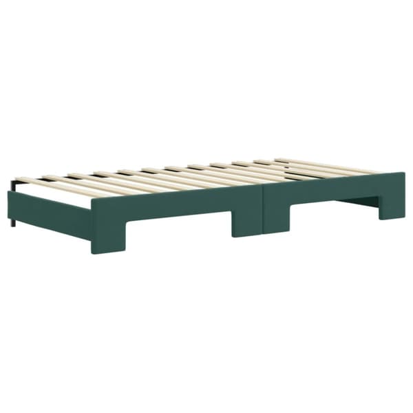 vidaXL Dagbädd utdragbar mörkgrön 100x200 cm sammet