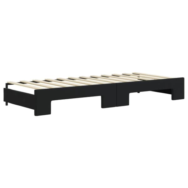 vidaXL Dagbädd utdragbar med madrasser svart 80x200 cm sammet