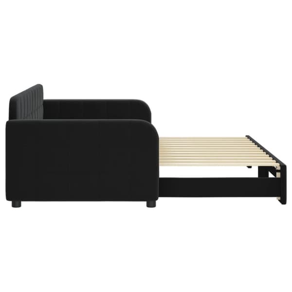 vidaXL Dagbädd utdragbar svart 90x200 cm sammet