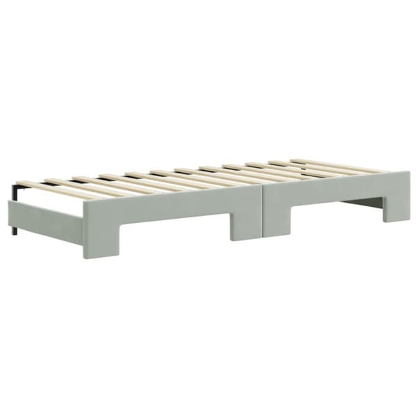 vidaXL Dagbädd utdragbar med madrasser ljusgrå 80x200 cm sammet