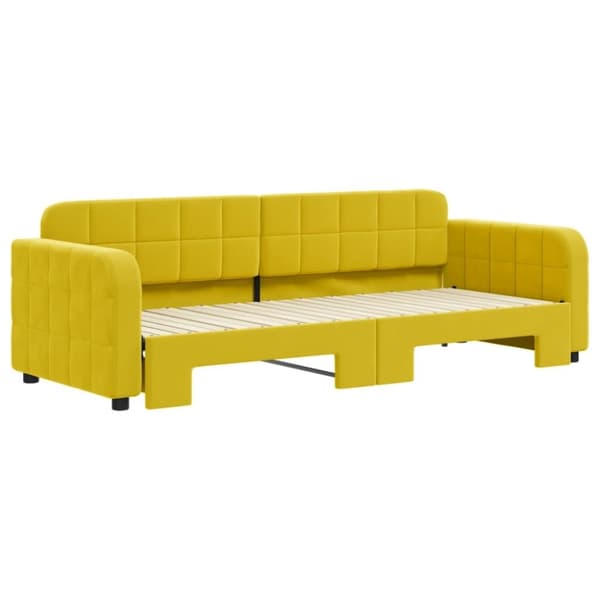 vidaXL Dagbädd utdragbar gul 80x200 cm sammet