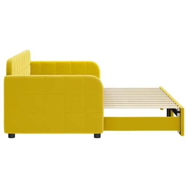 vidaXL Dagbädd utdragbar gul 80x200 cm sammet