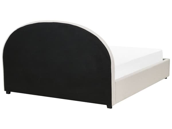 Seng med opbevaringsboks lys beige polyester 180 x 200 cm minimalistisk design opbevaringsfunktion
