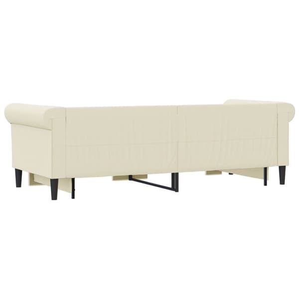 vidaXL Dagbädd utdragbar med lådor gräddvit 90x200 cm konstläder