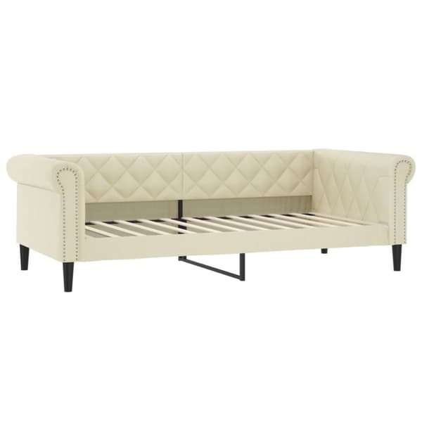 vidaXL Dagbädd utdragbar med lådor gräddvit 90x200 cm konstläder