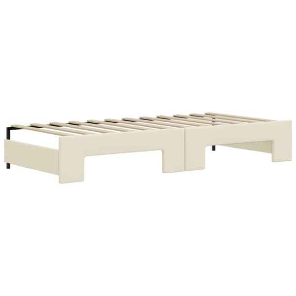 vidaXL Dagbädd utdragbar med lådor gräddvit 90x200 cm konstläder