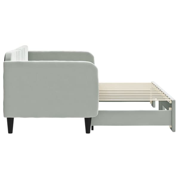 vidaXL Dagbädd utdragbar ljusgrå 80x200 cm sammet