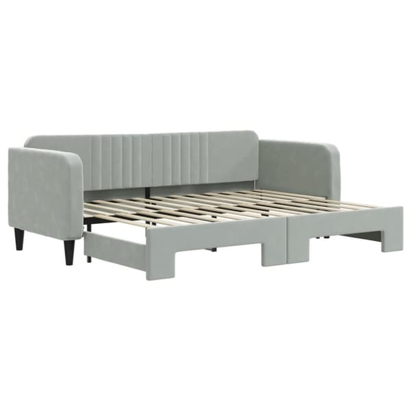 vidaXL Dagbädd utdragbar ljusgrå 80x200 cm sammet