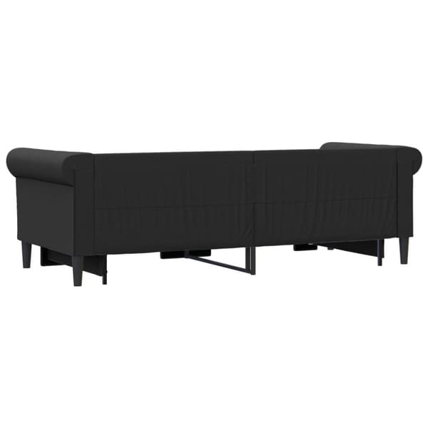 vidaXL Dagbädd utdragbar med lådor svart 90x200 cm konstläder