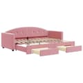 Miniatyrbild 1 av 9: vidaXL Dagbädd utdragbar med lådor rosa 80x200 cm sammet