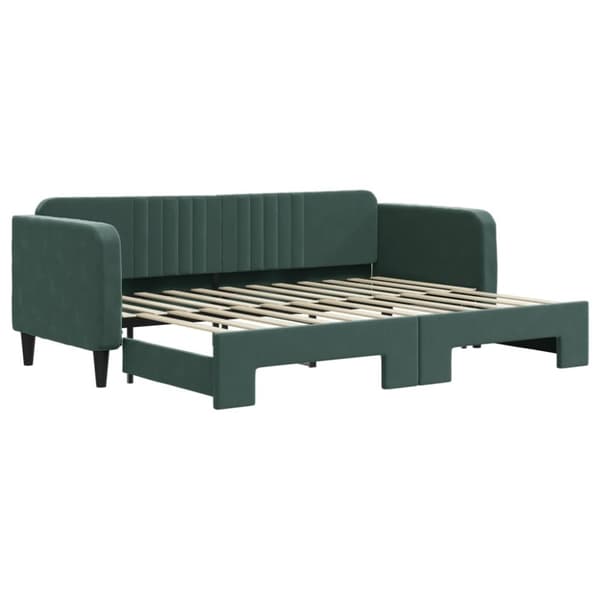 vidaXL Dagbädd utdragbar mörkgrön 80x200 cm sammet