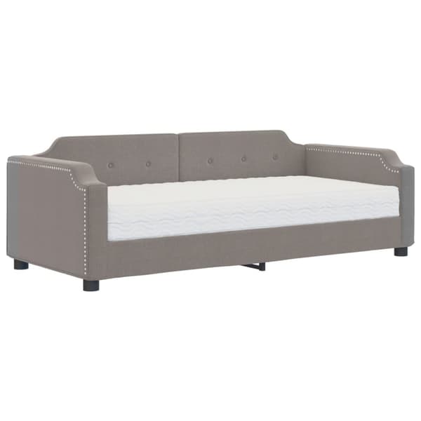 vidaXL Dagbädd med madrass taupe 100x200 cm tyg