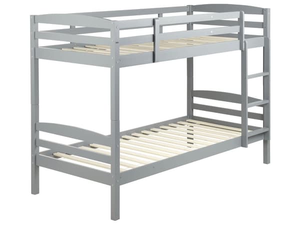 Kerrossänky harmaa 90 x 200 cm mänty vanerisäleet tikkaat skandinaavinen