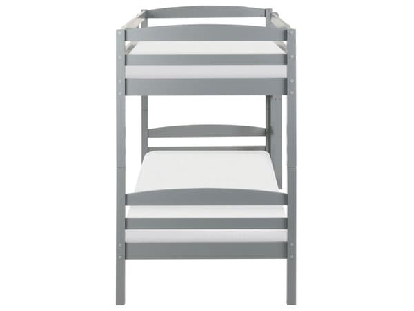 Køjeseng til børn i gråt fyrretræ 90 x 200 cm med stige og ramme Skandinavisk design