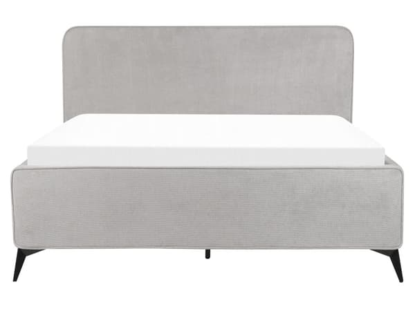 Parisänky vaaleanharmaa 160 x 200 cm kangasverhoilu puinen sälepohja metallijalat minimalistinen