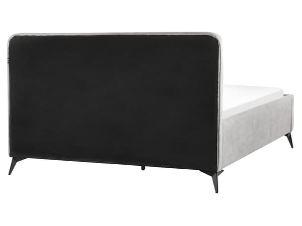 Parisänky vaaleanharmaa 160 x 200 cm kangasverhoilu puinen sälepohja metallijalat minimalistinen