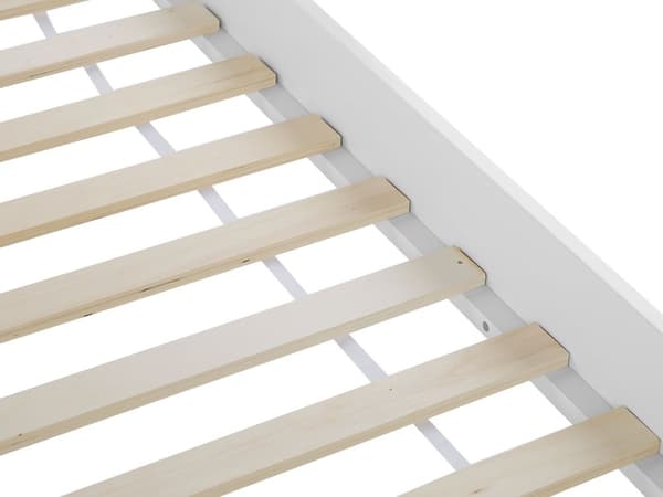 Sengeramme Hvit Tre 180 x 200 cm Lamell med Hodegjerde Fotgavl
