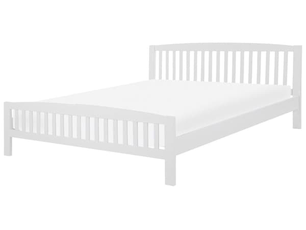 Sengeramme Hvit Tre 180 x 200 cm Lamell med Hodegjerde Fotgavl