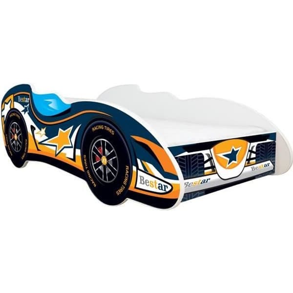 Lit auto - BESTAR - Formule 1 - Madrass 140x70 - 1 plats - Träspånskivor