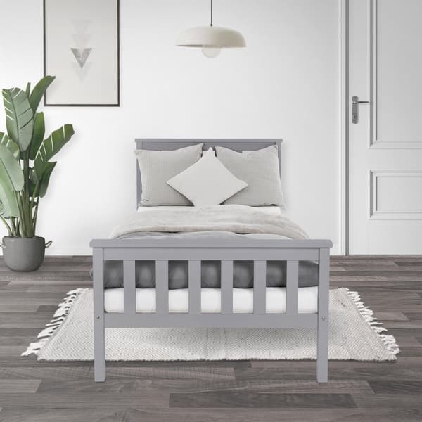 Sängynpeti, jossa on lamellirunko 90x200 cm Vaaleanharmaa mänty ML-Design