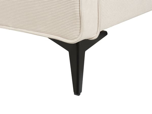 Seng med ramme beige fløjlspolstret 180 x 200 cm hovedgærde sorte metalben klassisk look til soveværelset