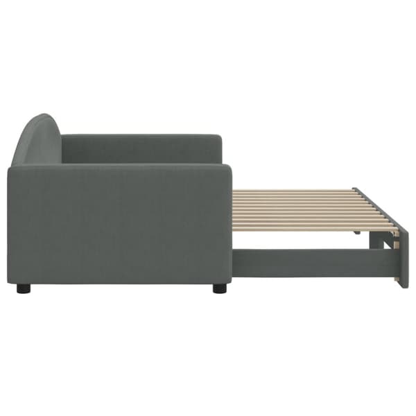 vidaXL Dagbädd utdragbar mörkgrå 90x200 cm tyg