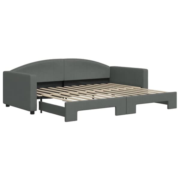 vidaXL Dagbädd utdragbar mörkgrå 90x200 cm tyg