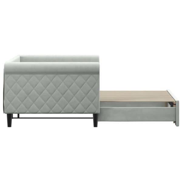 vidaXL Dagbädd utdragbar ljusgrå 90x190 cm sammet