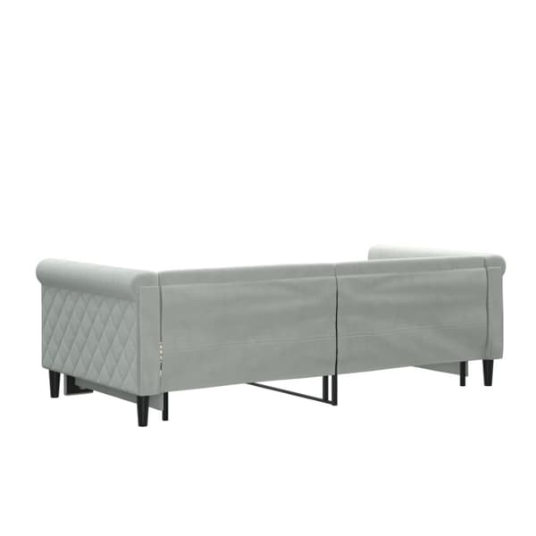 vidaXL Dagbädd utdragbar ljusgrå 90x190 cm sammet