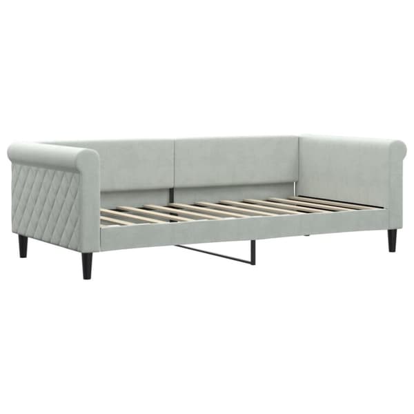 vidaXL Dagbädd utdragbar ljusgrå 90x190 cm sammet