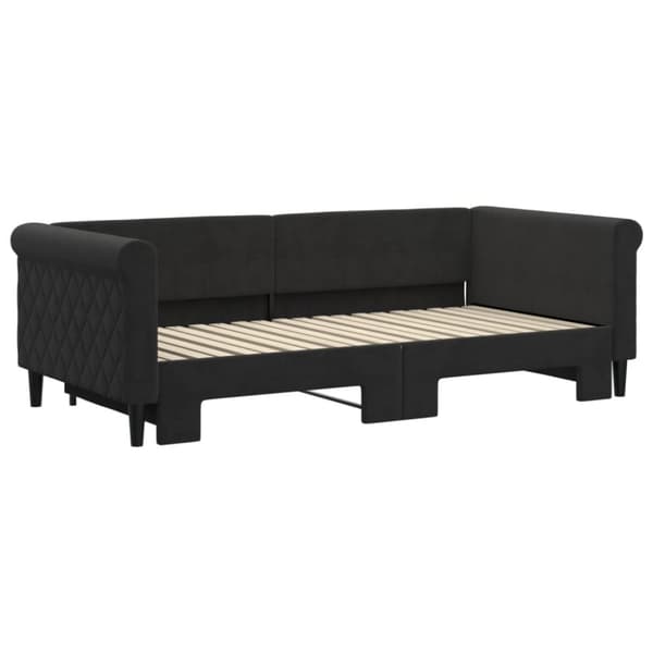 vidaXL Dagbädd utdragbar svart 90x190 cm sammet