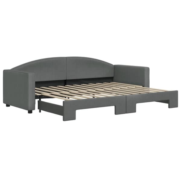 vidaXL Dagbädd utdragbar mörkgrå 80x200 cm tyg