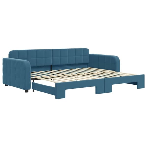 vidaXL Dagbädd utdragbar blå 90x200 cm sammet