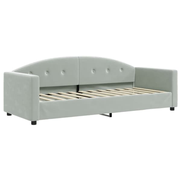 vidaXL daybed med udtræk og madras 80x200 cm velour lysegrå