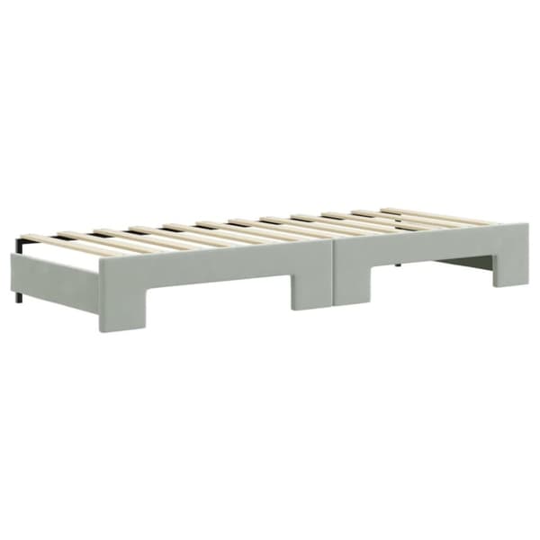 vidaXL daybed med udtræk og madras 80x200 cm velour lysegrå