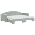 Miniatyrbillede 2 af 11: vidaXL daybed med udtræk og madras 80x200 cm velour lysegrå