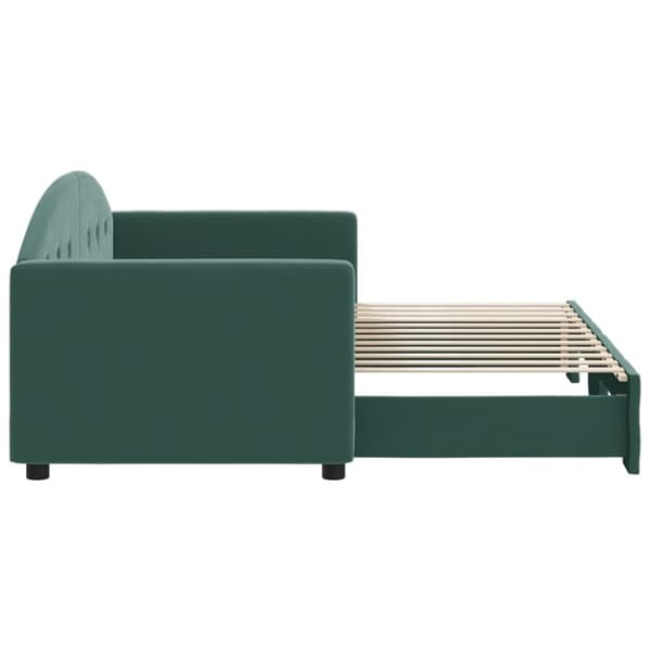 vidaXL Dagbädd utdragbar mörkgrön 80x200 cm sammet