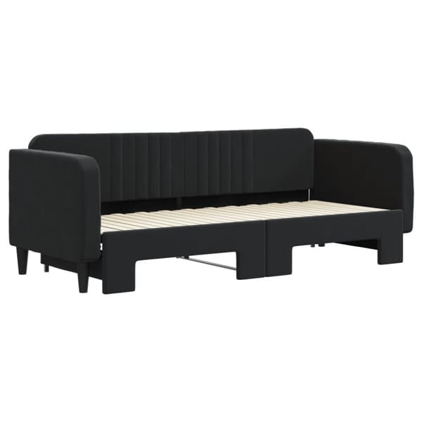 vidaXL daybed med udtræk 80x200 cm velour sort