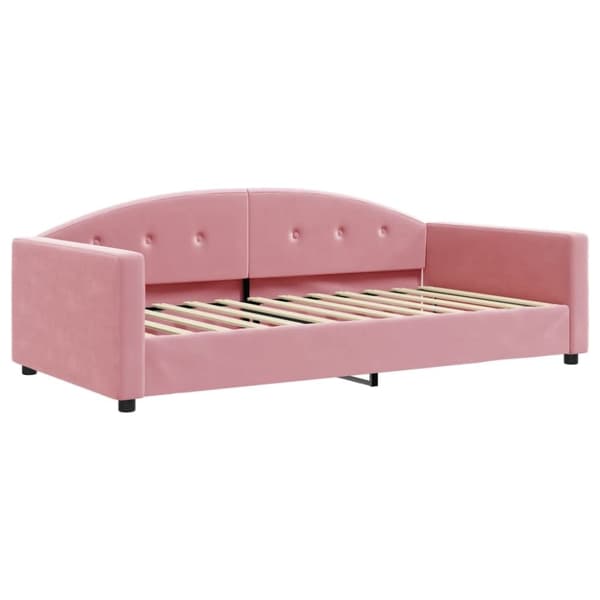 vidaXL Dagbädd utdragbar rosa 100x200 cm sammet