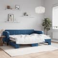 Miniatyrbillede 2 af 11: vidaXL daybed med udtræk 80x200 cm velour blå
