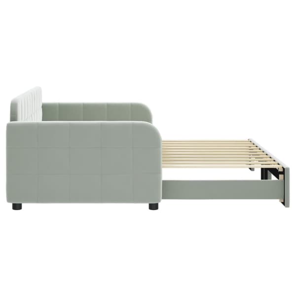 vidaXL Dagbädd utdragbar ljusgrå 90x190 cm sammet