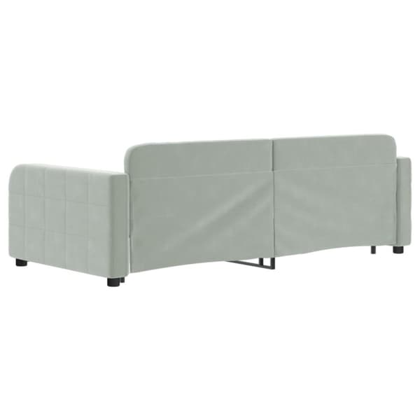vidaXL Dagbädd utdragbar ljusgrå 90x190 cm sammet