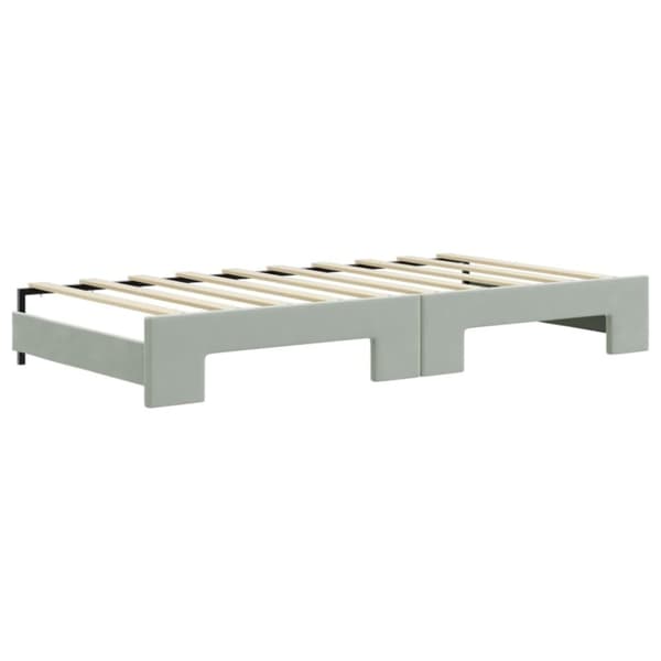 vidaXL Dagbädd utdragbar ljusgrå 90x190 cm sammet