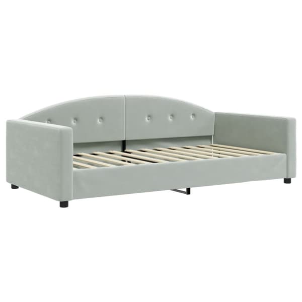 vidaXL daybed med udtræk og madras 100x200 cm velour lysegrå