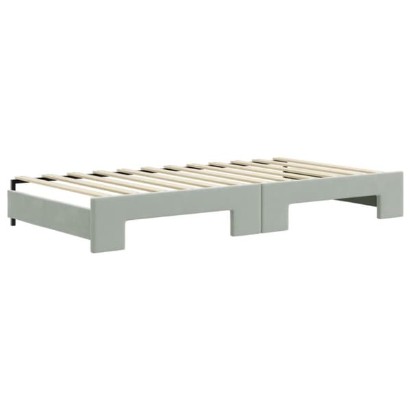 vidaXL daybed med udtræk og madras 100x200 cm velour lysegrå