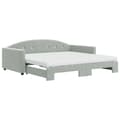 Miniatyrbillede 1 af 11: vidaXL daybed med udtræk og madras 100x200 cm velour lysegrå
