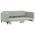 Miniatyrbillede 3 af 11: vidaXL daybed med udtræk 90x190 cm velour lysegrå