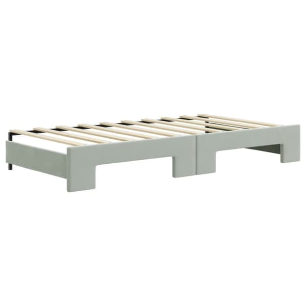 vidaXL daybed med udtræk 90x190 cm velour lysegrå