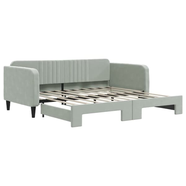 vidaXL daybed med udtræk 90x190 cm velour lysegrå